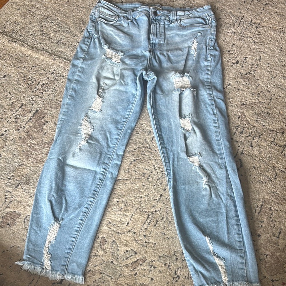 Light Blue Distressed Women Jeans
